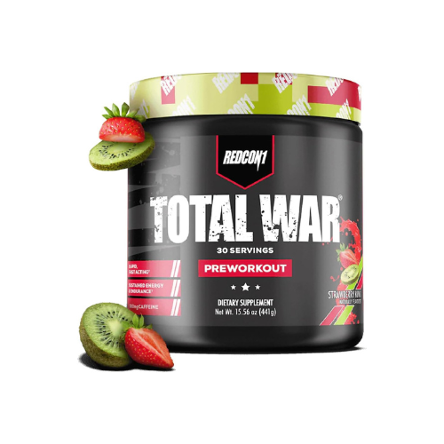 REDCON1 Total War Pre Workout Powder, Strawberry Kiwi - Beta Alanine + Citrulline Malate Keto Friendly