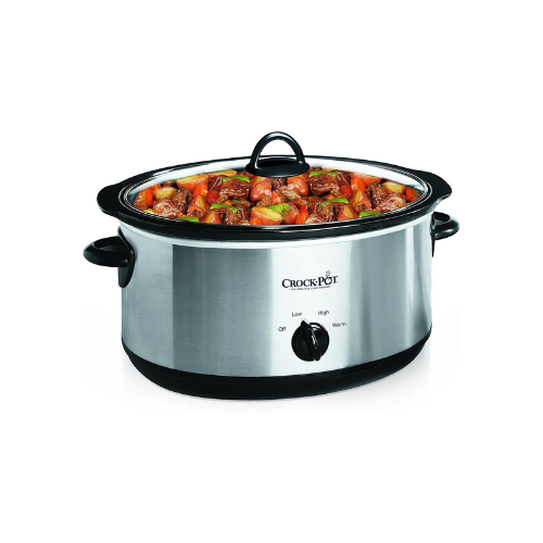Crock-Pot 7 Quart Oval Manual Slow Cooker, Stainless Steel (SCV700-S-BR)
