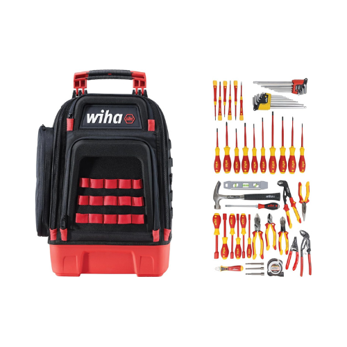 Wiha 91872 59 Piece Master Electrician's Insulated Tool Kit in Heavy Duty Backpack