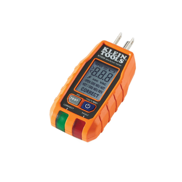 Klein Tools RT250 GFCI Outlet Tester with LCD Display, Electric Voltage Tester for Standard 3-Wire 120V Electrical Receptacles